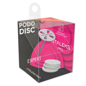 Pedicure-Scheibenschleifer PODODISC Staleks Expert Set: Schaft, Scheibe + 5 Wechselaufsätze, Körnung S 180, 15 mm