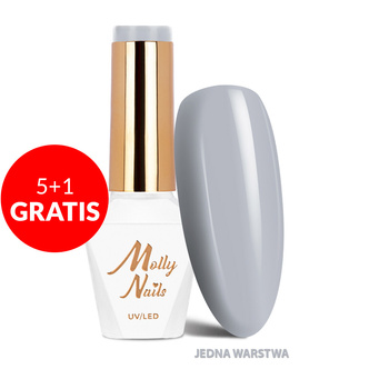 5+1 gratis Smalto ibrido Molly Nails Glamour Women Luxury Grey senza HEMA/Di-HEMA 8 g n. 6