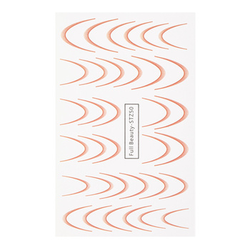 Autocollants à effet dégradé pour les ongles / French / Ombré / Ligne de sourire française, 34 pièces, rouges, STZ50