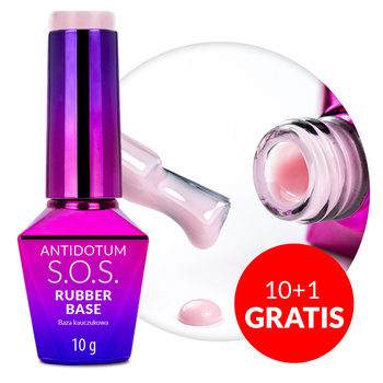 10 + 1 gratuit Base en caoutchouc pour ongles souples S.O.S. Antidotum Molly Nails Cotton Candy 10 g