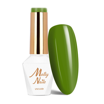 Smalto ibrido Molly Nails Green Party Green Olive senza HEMA/Di-HEMA 8 g n. 85