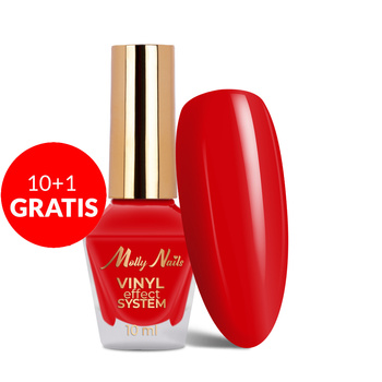 10 + 1 gratuit Vernis classique STEP 2 : Color Lacquer Vinyl Effect System MollyNails Fire Red 10 ml
