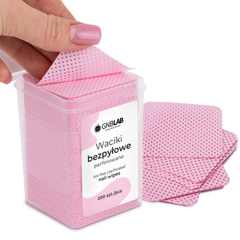 Cotons perforés non pelucheux pour les ongles, roses, 5 x 5 cm, 200 pièces