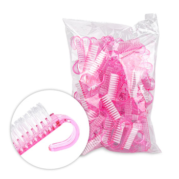 Petite brosse rose pour manucure et poussière, 50 pièces