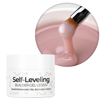 Gel de construction auto-nivelant, dur, de densité moyenne, Molly Nails Coffee Blush, sans HEMA/Di-HEMA, 50 g