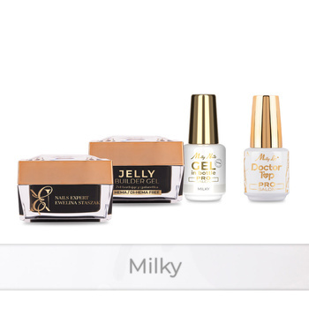 Molly Nails PRO MATCH SYSTEM 3+1 Milky : 3 gels de construction + Doctor Top 15 g