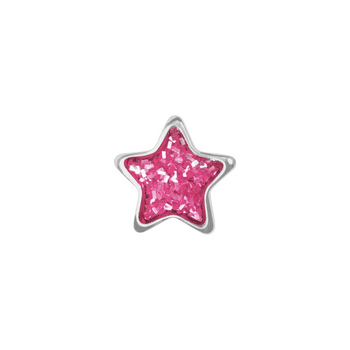BOUCLES D'OREILLES - STUDEX-SYSTEM 75 - Étoile rose brillante dans un cadre argenté (7524-3542)