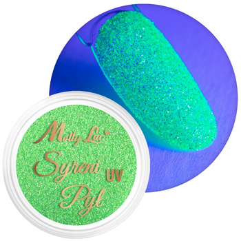Poudre à ongles néon MollyLac « Syreni » – Poudre phosphorescente sous les rayons UV, pot de 2,5 g, n° 1