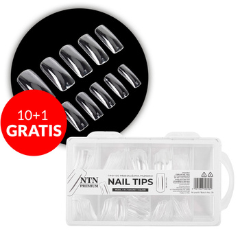 Faux ongles pour une pose rapide : Nail Tips NTN Premium, forme carrée, 100 pièces