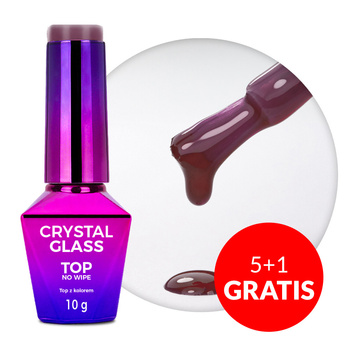 5+1 gratuit Top coloré sans essuyage « no wipe » Crystal Glass Molly Nails Purple Plum sans HEMA/Di-HEMA 10 g