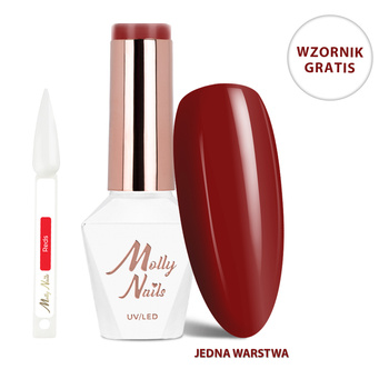 Vernis hybride LED/UV Gel Polish The Trend Edit n° 301 Burgundy Edit MollyNails sans HEMA/Di-HEMA 8 g + nuancier « Reds » OFFERT