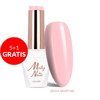 5 + 1 gratuit - Vernis hybride LED/UV « Gel Polish Business Class » n° 313 Rose Cashmere MollyNails sans HEMA/Di-HEMA, 8 g