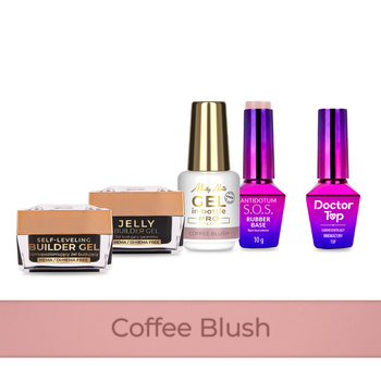 PRO MATCH SYSTEM 4+1 Coffee Blush : 3 gels de 15 g : Jelly&SelfLeveling;&Gel; en flacon + Base + Doctor Top 10 g GRATUIT