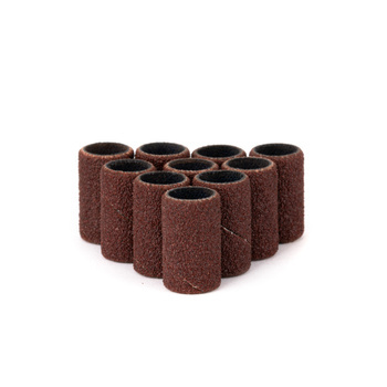 Capuchons pour manucure et pédicure, mandrins, embouts abrasifs, cylindre de 6 mm, grain 180, AlleMed, marron, 10 pièces
