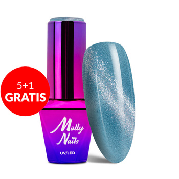 5 + 1 gratuit Vernis semi permanent Molly Nails Cat Eye Womanity Maledives 8 g n° 446