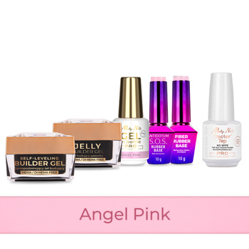 PRO MATCH SYSTEM 5+1 Angel Pink : 3 gels : Jelly & SelfLeveling & Gel en flacon + 2 bases + Doctor Top 15 g GRATUIT