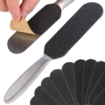 Râpe pour pédicure avec 10 embouts interchangeables, 24,8 cm, en métal argenté