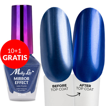 10 + 1 gratuit Vernis classique MollyLac effet miroir/métallisé n° 03 10 ml