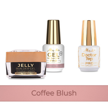 Molly Nails PRO MATCH SYSTEM 2+1 Coffee Blush : 2 gels de construction + Doctor Top 15 g
