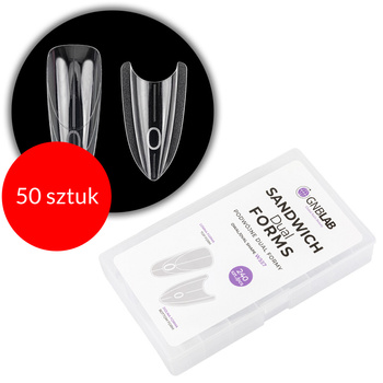 50 pièces de formes doubles « sandwich » pour la pose d'ongles, formes ovales « sandwich » en 15 tailles, 240 pièces