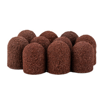 Capuchons abrasifs pour pédicure avec revêtement en coton, 10 mm, grain 160, marron, AlleMed, 10 pièces