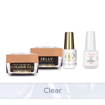 Molly Nails PRO MATCH SYSTEM 3+1 Clear : 3 gels de construction + Doctor Top 15 g