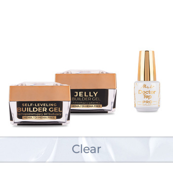 Molly Nails PRO MATCH SYSTEM 2+1 Clear : 2 gels de construction + Doctor Top 15 g