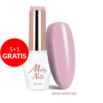 5 + 1 gratuit : Vernis hybride LED/UV Gel Polish La Vie en Rouge n° 327 Morning Kiss MollyNails sans HEMA/Di-HEMA, 8 g