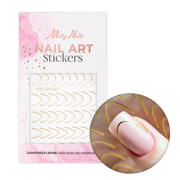 Autocollants pour ongles / French / Ligne du sourire 48 pièces dorées STZ-CS169 MollyNails