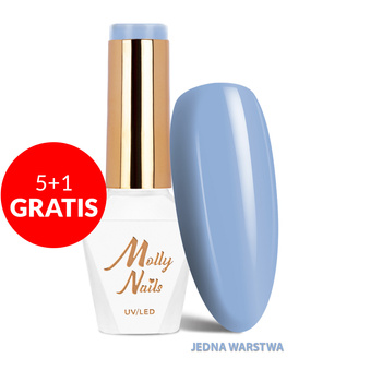 5 + 1 gratuit Vernis hybride Molly Nails Blue Sky Butterfly Blue sans HEMA/Di-HEMA 8 g n° 112