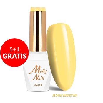 5 + 1 gratuit Vernis hybride LED/UV Gel Polish Sorbet n° 290 Lemon Cream Molly Nails sans HEMA/Di-HEMA 8 g