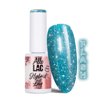 Vernis hybride LED/UV Gel Polish Blues Flash Glitter Blue AlleLac sans HEMA/Di-HEMA 6 g
