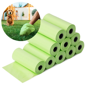 Sacs pour ramasser les déjections canines, verts, 10 x 15 pièces