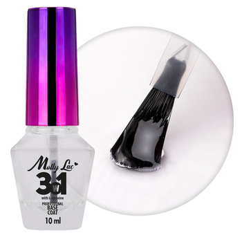 Base 3 en 1 MollyLac pour vernis à ongles classiques, transparente, 10 ml