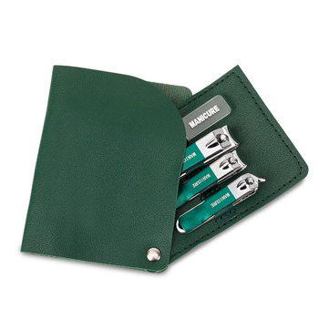 Lot de 4 accessoires de beauté pour manucure et pédicure, vert foncé