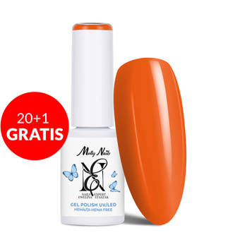 20 + 1 gratuit Vernis hybride LED/UV Gel Polish Molly Nails Ewelina Staszak Talizman T6 Jaspe orange Sans HEMA/Di-HEMA 7 g
