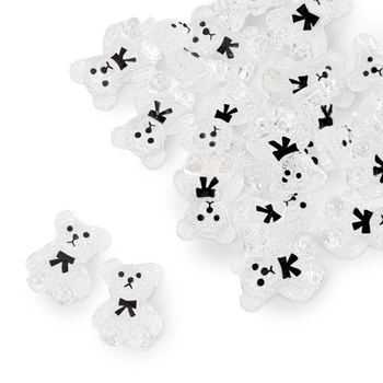 Décorations pour ongles « oursons » 3D Molly Nails, transparentes, 20 pièces