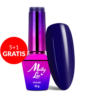 5 + 1 gratuit Vernis hybride MollyLac Pin-Up Girl Bomber Girl 10 g n° 375