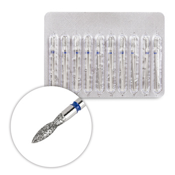 Jeu de fraises diamantées en forme de larme GD0204D M, bleu, taille moyenne, 10 pièces