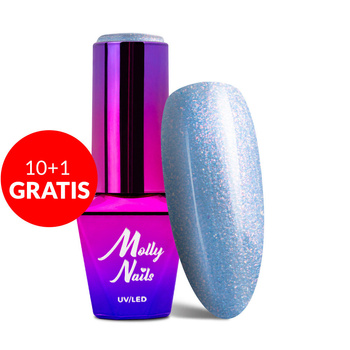 10 + 1 gratuit Vernis hybride Molly Nails Mermaid Whispers Blue Amber 10 g n° 592