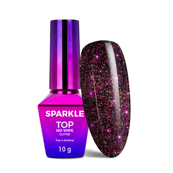Top coat LED/UV sans essuyage pailleté Molly Nails Sparkle Top Picante 10 g
