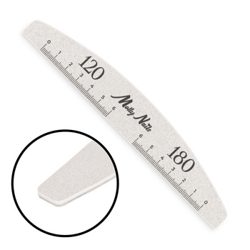 Lime à ongles minérale, forme bateau et demi-lune, grain 120/180, modèle standard MollyNails