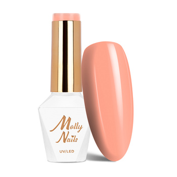 Vernis hybride Molly Nails « I'm Nudelover » Peachy Beige, sans HEMA/Di-HEMA, 8 g, n° 525