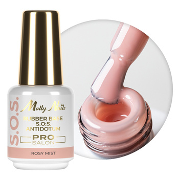 Base caoutchouc pour ongles souples, manucure et pédicure, pour décorations S.O.S. Antidotum Pro Salon Molly Nails Rosy Mist 15 g