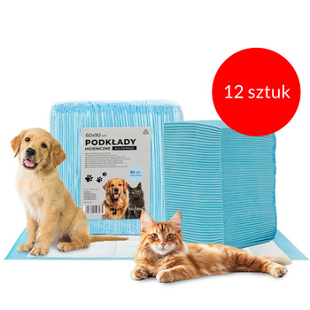 Lot de 12 tapis absorbants pour chien – apprentissage de la propreté, hygiène et propreté – AlleMed, 50 pièces, 60 x 90 cm, bleu