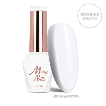 Vernis hybride LED/UV « Gel Polish Business Class » n° 310 Pure Silk MollyNails, sans HEMA/Di-HEMA, 8 g + nuancier « Whites » OFFERT