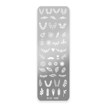 Plaque à motifs pour tampons « tiges et feuilles » STZ-N08