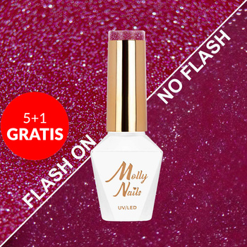 5 + 1 gratuit Vernis hybride Molly Nails Duo Flashing Lights Love Game sans HEMA/Di-HEMA 8 g n° 606