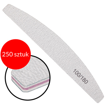 250 pièces - Lime à ongles « bateau » zébrée 100/180, lot de 10 pièces