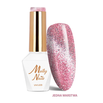 Vernis hybride LED/UV Gel Polish Cat Eye Glacier Crush n° 251 Rose Molly Nails sans HEMA/Di-HEMA 8 g